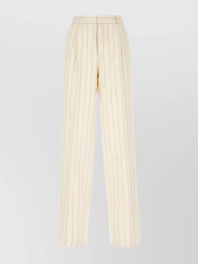 PT TORINO EMBROIDERED LINEN BLEND PANTS