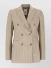 Pt Torino Embroidered Stretch Wool Blazer In Neutral