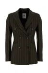 Pt Torino Embroidered Stretch Wool Blazer In Brown