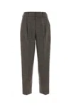 Pt Torino Refined Slim Fit Chinos With Classic Pleats In Gray