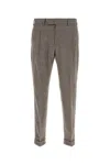 Pt Torino Embroidered Stretch Wool Blend Rebel Pant In Brown