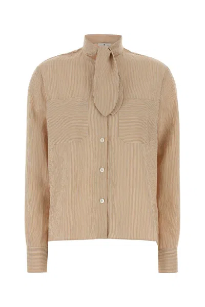 Pt Torino Embroidered Striped T-shirt For Women In Nude