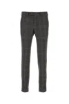 Pt Torino Wool Embroidered Trousers With Pockets And Cuffs In Antracite