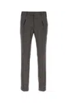 Pt Torino Wool Trousers With Embroidery And Pockets In Gray