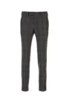 Pt Torino Wool Embroidered Trousers With Pockets And Cuffs In Grigio