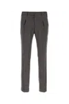 Pt Torino Wool Trousers With Embroidery And Pockets In Gray