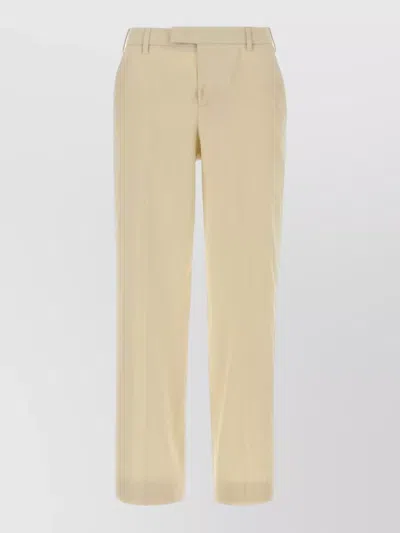 Pt Torino Emma Cotton Tailored Trousers Belt Loops In Neutral