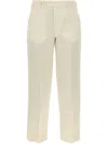 Pt Torino Pantalone Emma In Twill Avorio Donna In Neutrals