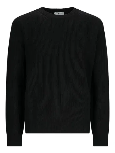 Pt Torino English-rib Round-neck Sweater In Black