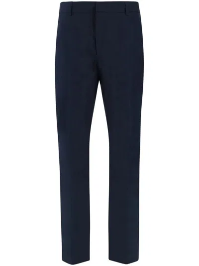 Pt Torino Cotton Trousers With Back Welt Pockets In Blue