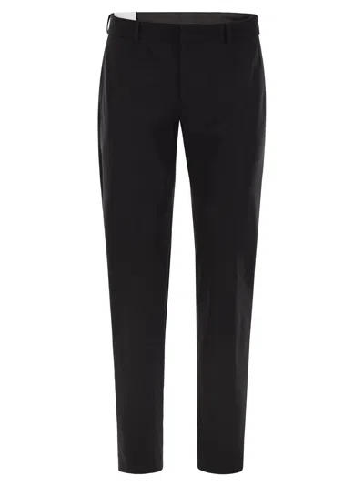 Pt Torino Epsilon' Trousers In Technical Fabric In Black