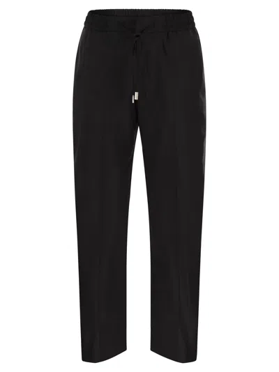 Pt Torino Erika - Fluid Wool Twill Pants In Black