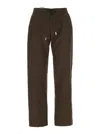Pt Torino Erika Brown Pants With Elastic Waist In Cotton Woman