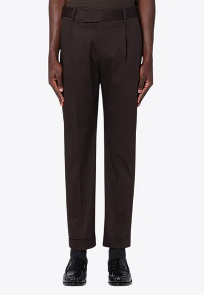 Pt Torino Essential Slim Chino Pants In Brown