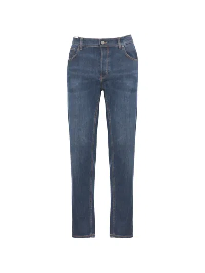 Pt Torino Faded Slim-fit Jeans In Blue