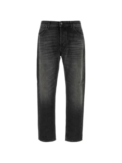 Pt Torino Faded Straight-leg Jeans In Black