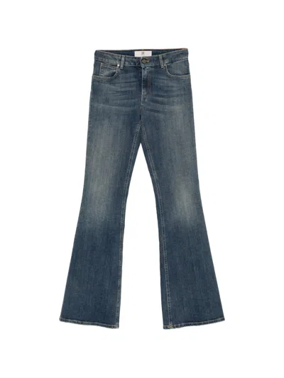 Pt Torino Faded-effect Flared Jeans In Blue