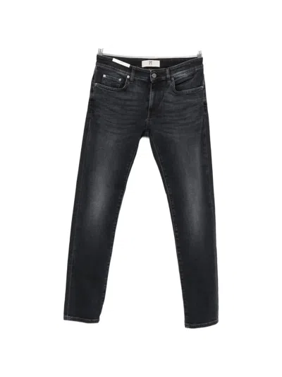 Pt Torino Faded-effect Slim-fit Jeans In Black
