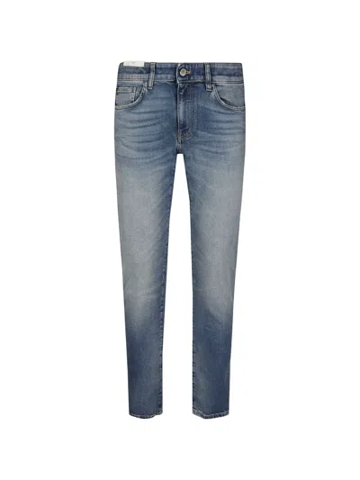 Pt Torino Faded-effect Whiskered Jeans In Blue