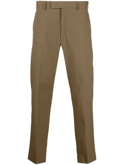 Pt Torino Feather-charm Straight-leg Chinos In Green