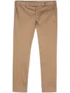 Pt Torino Feather-pendant Tapered Trousers In Brown