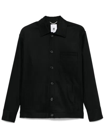 Pt Torino Felted Shirt In Black