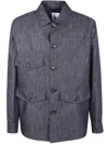 Pt Torino Button-down Jacket In Blue