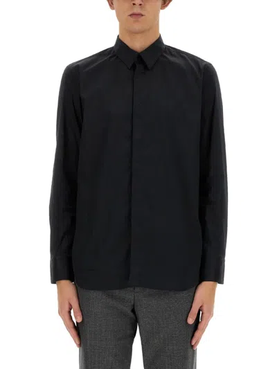 PT TORINO FITTED BLACK COTTON SHIRT