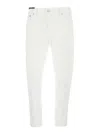 Pt Torino White Five Pocket Jeans With Logo Patch On The Back In Cotton Man