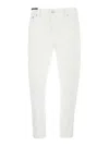 Pt Torino White Five Pocket Jeans With Logo Patch On The Back In Cotton Man In White