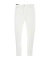 Pt Torino White Five Pocket Jeans With Logo Patch On The Back In Cotton Man In White