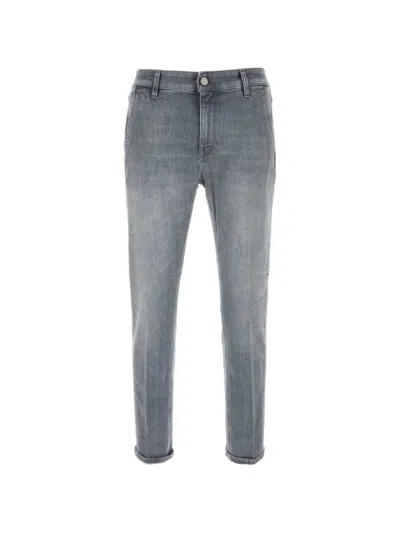 Pt Torino Stretch Denim Jeans Rolled Cuffs Five Pockets In Blue