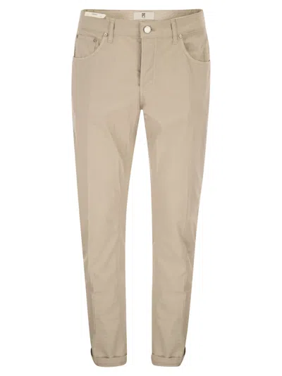 Pt Torino Five-pocket Trousers In Stretch Cotton In Neutral