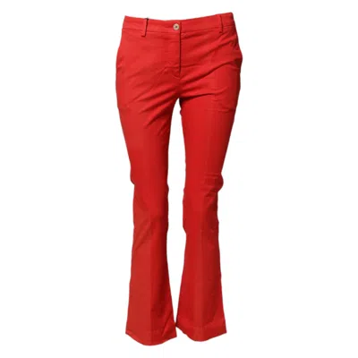 Pre-owned Pt Torino Fla Mid Waist Chino Casual Trouser Women's Pants () In Red