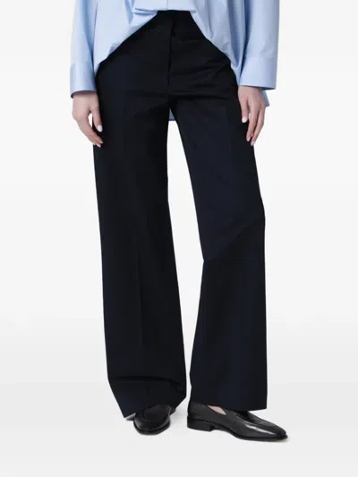 Pt Torino Francoise Blue Cotton Blend Trousers
