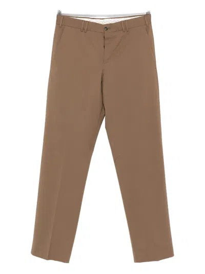 Pt Torino Flat-front Trousers In Brown
