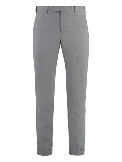 Pt Torino Flat-front Trousers In Gray