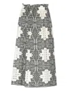 Pt Torino Elastic Waist Floral Pattern Flared Hem Skirt In Neutral