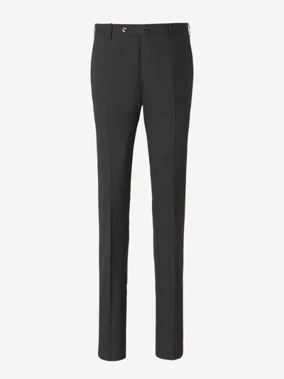 Pt Torino Wool Trousers In Black