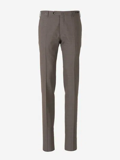Pt Torino Stretch Virgin Wool Trouser In Neutrals