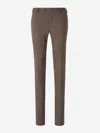 Pt Torino Houndstooth Cropped Tailored Trousers In Brown