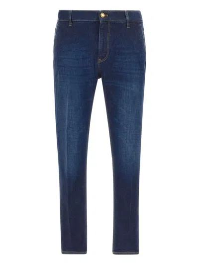 PT TORINO FOUR-POCKET LEATHER-PATCH JEANS