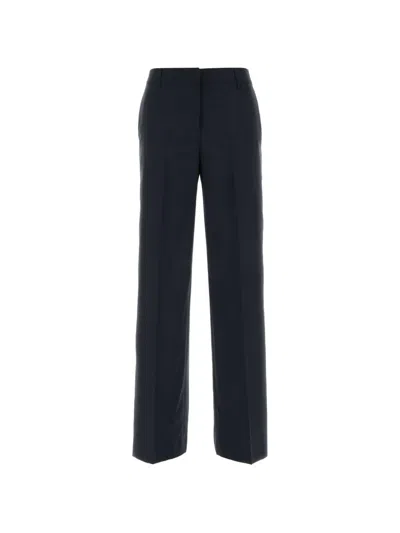 Pt Torino Francoise Twill Trousers Wide Leg Design In Blue