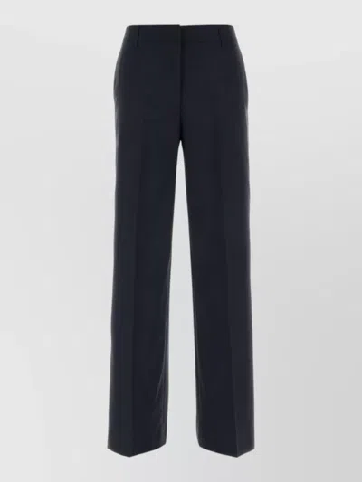 Pt Torino Francoise Twill Trousers Wide Leg Design In Blue