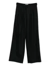 Pt Torino Cropped Wide-leg Trousers With Clean Waistband In Black