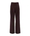 Pt Torino Grape Stretch Wool Blend Wide-leg Pant In Brown