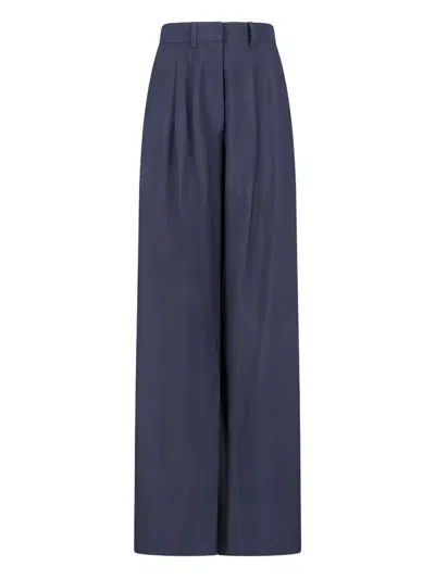 Pt Torino Frankie Pleated Trousers In Blue