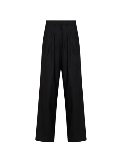 Pt Torino Frankie Pleated Wide-leg Tailored Trousers In Black