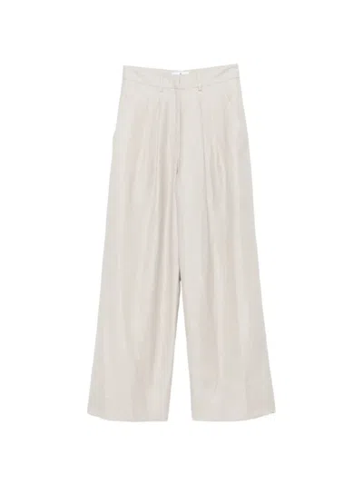 Pt Torino Linen Cotton Lightweight Trousers For Women Size 38 In Neutral