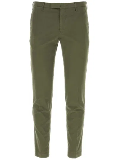 Pt Torino Gabardine Skinny Trousers In Green